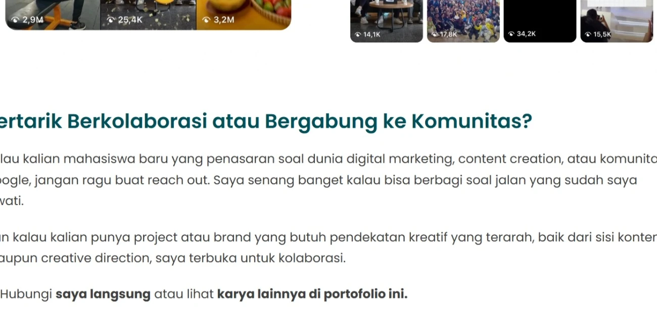Tampilan reels dan profil @googleindonesia analytics